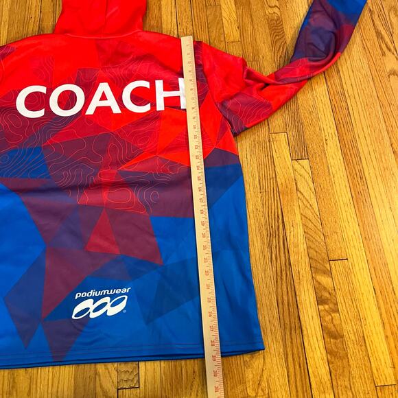 Podium Wear Hoodie Adult XL Red Coach NICA Sweatshirt Performance - Picture 5 of 7